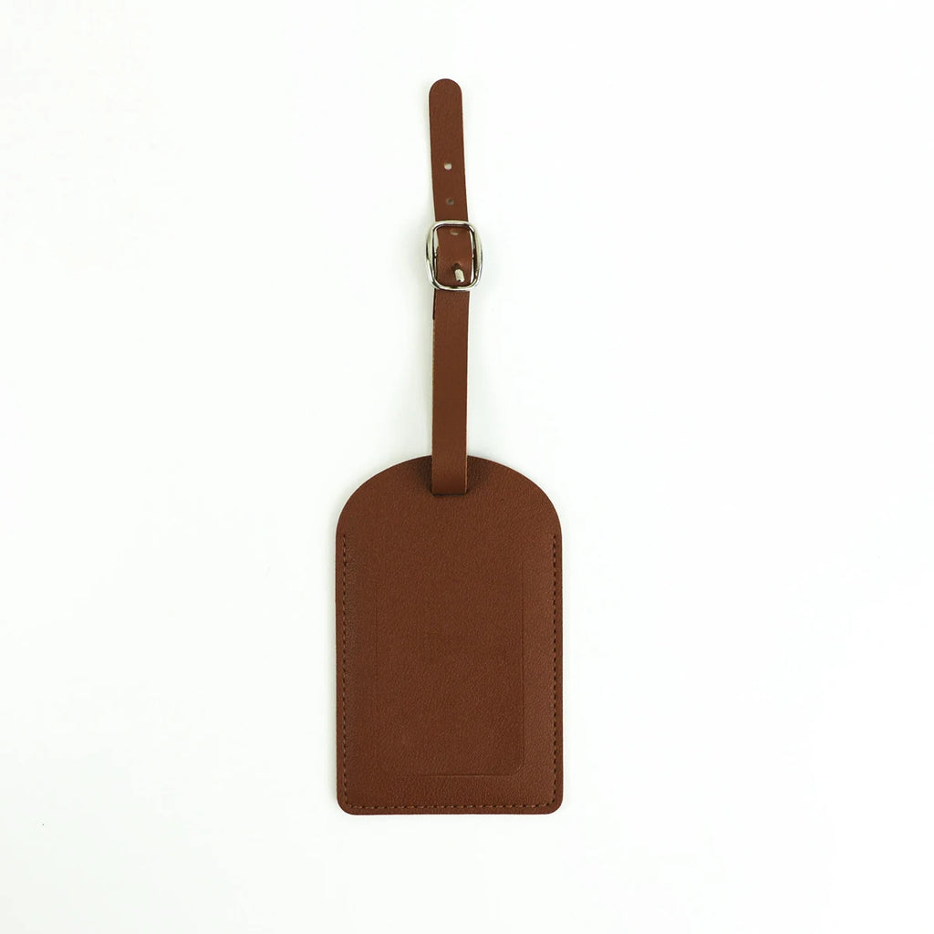 Customized letters smooth PU leather classic ultra-thin travel aviation luggage tag signature luggage label
