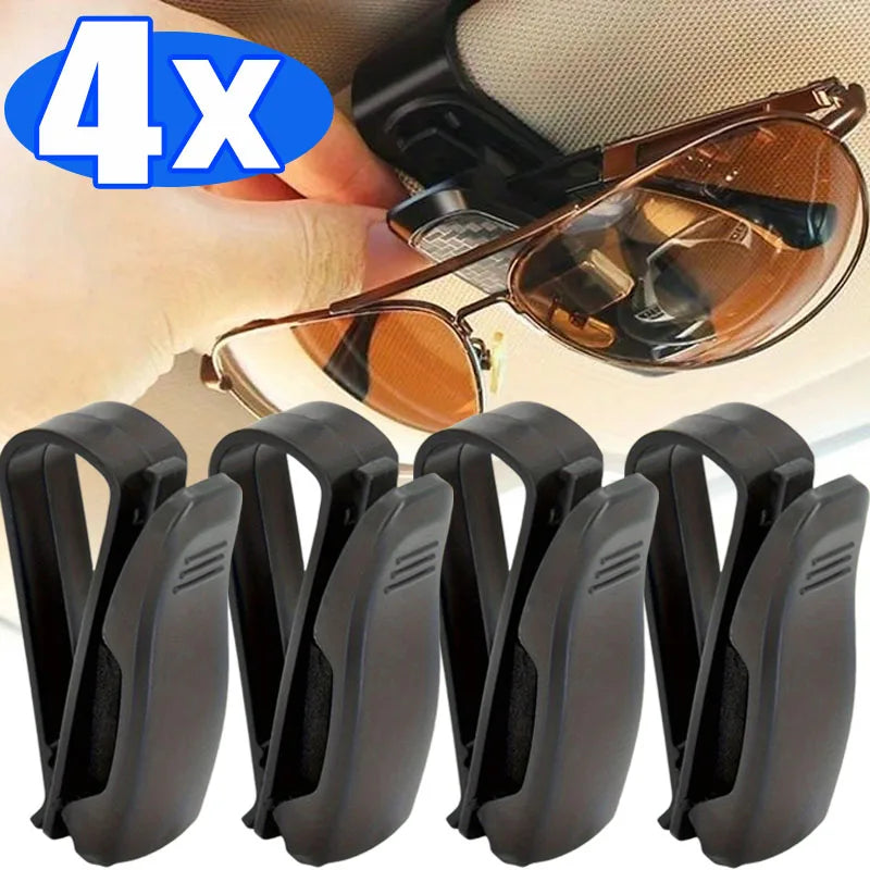 1/4PCS Car Sun Visor Sunglasses Clip Car Glasses Holder Portable Ticket Card Clamp ABS Eyeglasses Case Car Accessories