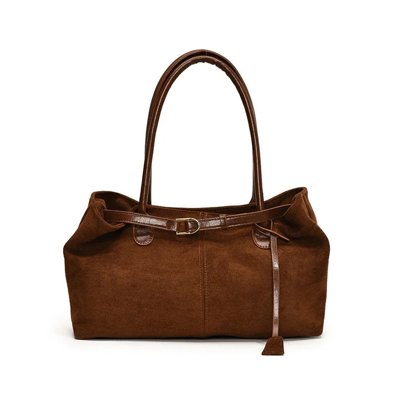 LEFTSIDE Large NUBUCK Underarm Bags Lady Shoulder Bag for Women 2024 Winter New Trend Fashion Trend Y2K Tote Bag Handbags