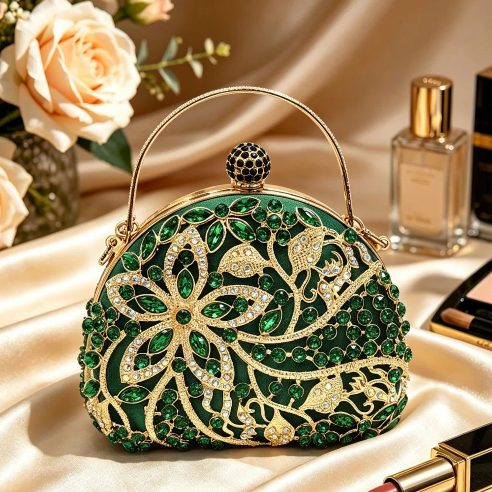New Luxury Rhinestone Evening Bag for Women Elegant Handheld Clutch Perfect for Banquet Party Wedding Cheongsam and Formal