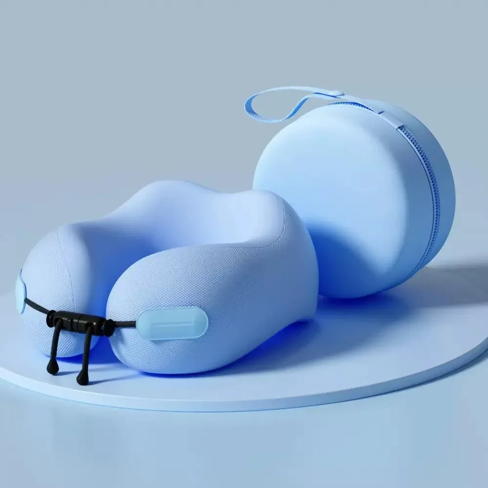 U-Shape Comfort Airplane Travel Pillow With Snap Button Coussin Travel Pillow U Shaped Travel Healthcare Memory Foam Neck Pillow