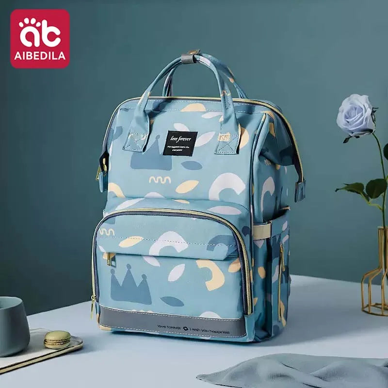 AIBEDILA Large Capacity Mommy Backpack Lightweight Waterproof Multi-pocket Baby Storage Bag for Outdoor Travel