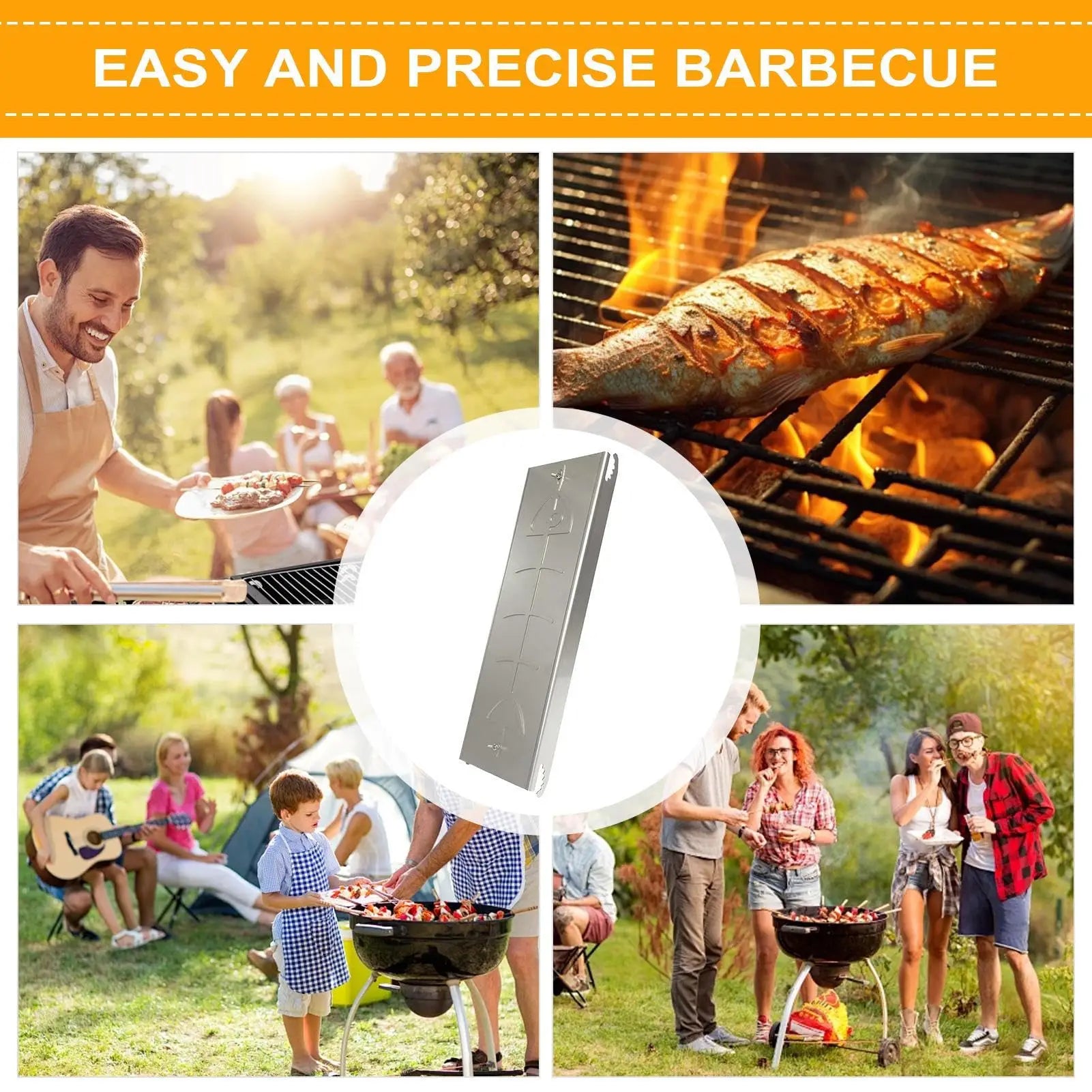 Stainless Steel Flame Salmon Holder, Flat Cooking Rack with Secure Lock Design and, Outdoor BBQ Cookware for Grilling Fish