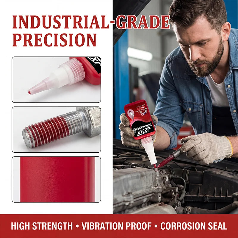 50 g of Ultra-Resistant Red Threadlocker, Suitable for Metal Screws: Anti-Slip Sealing in Red, Anaerobic Adhesive, Anti-Slip Sealant for Screws