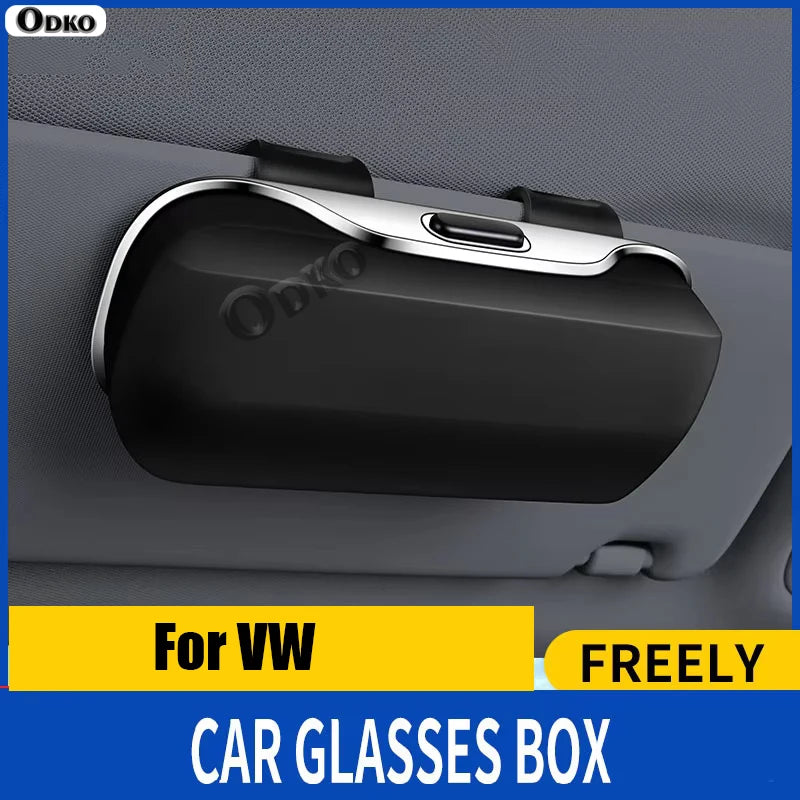 For VW Volkswagen GOLF Jetta Bora Touran POLO Tiguan Lavida T-ROC Car Visor Sunglasses Glasses Case OEM Design Eyeglass Case