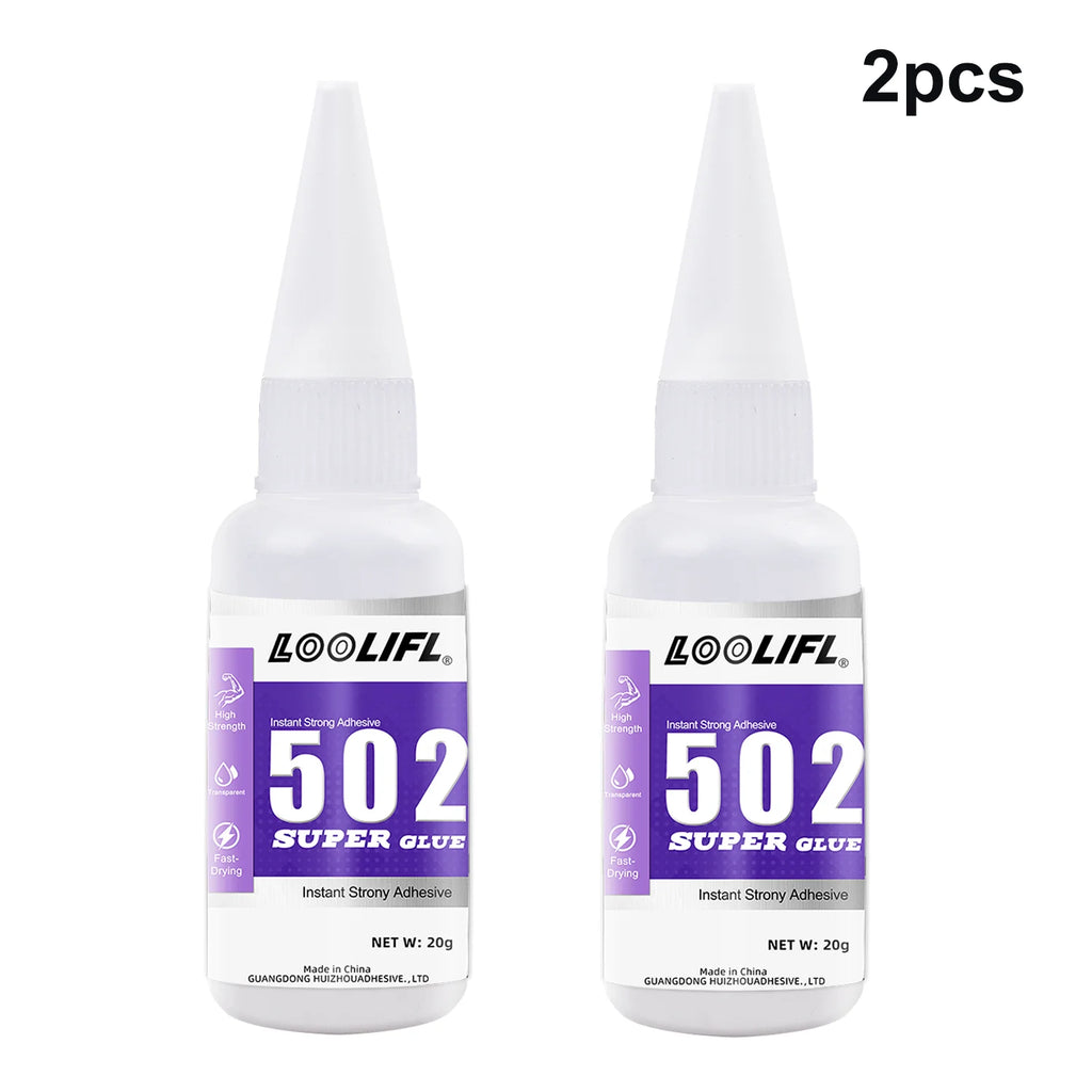 Loolifl 502 Super Glue Multi-Purpose Adhesive, Suitable for Metal, Plastic, Diy, and Small Craft Repairs 20g Quick-Drying Glue