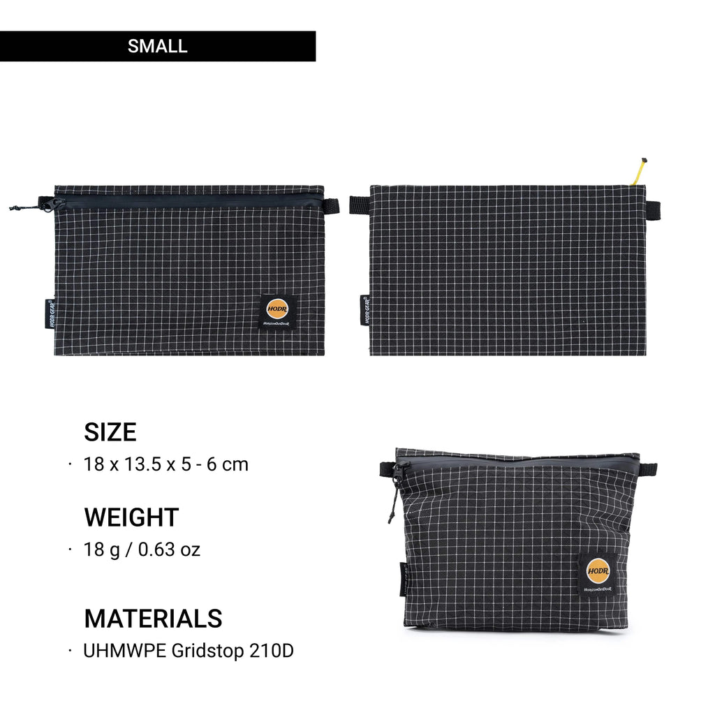 [HODR GEAR] Ditty Bag Self Standing Ultralight 210D Gripstop UHMWPE Storage Pouch Travel Organizer for First Aid Passport Wallet