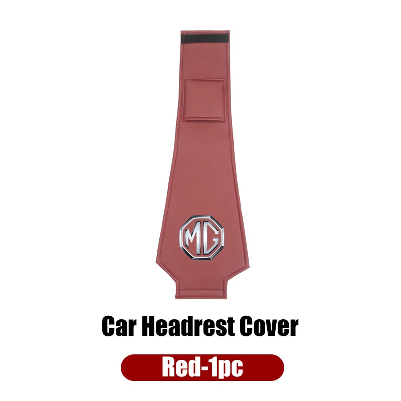 Car Headrest Storage Cover Leather Neck Pillowcase For Morris Garages MG 6 3 5 7 TF ZR ZS HS GS GT Hector RX5 RX8 350 550 Gundam