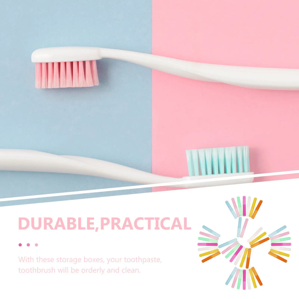 40Pcs Toothbrush Box Set Compact Travel Toothbrush Container Simple Design Easy Open Close Toothpaste Storage Box for Vacation