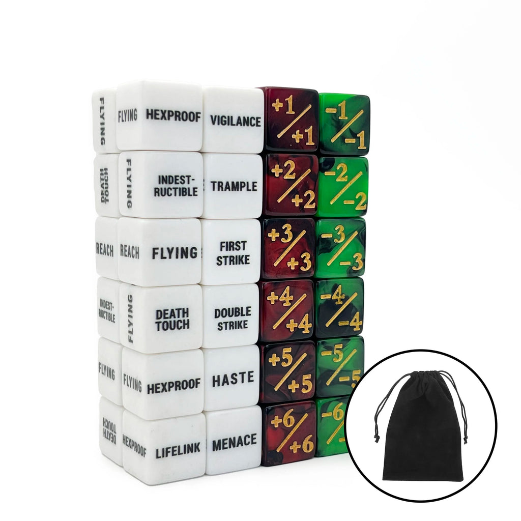 48 Pcs Abilities Keywords Counters Creature Stats Buff Tokens Dice Set for MTG TCG Card Games Accessories