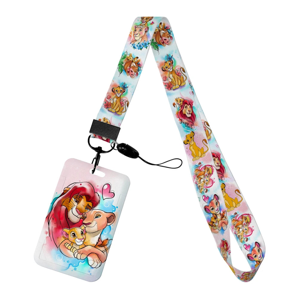 The Lion King Simba Disney Neck Strap Lanyard Movie Boys Card Cover Cartoon Badge Holder ID Card Students Hang Rope Gifts