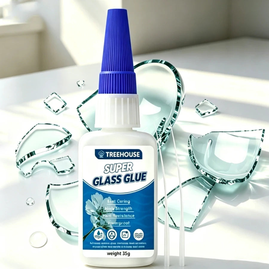 1-6pcs 35g CA Super Glass Glue Fast Curing Clear Waterproof Strong Adhesive for Glass, Mirror, Ceramic, Plastic & Metal Repair