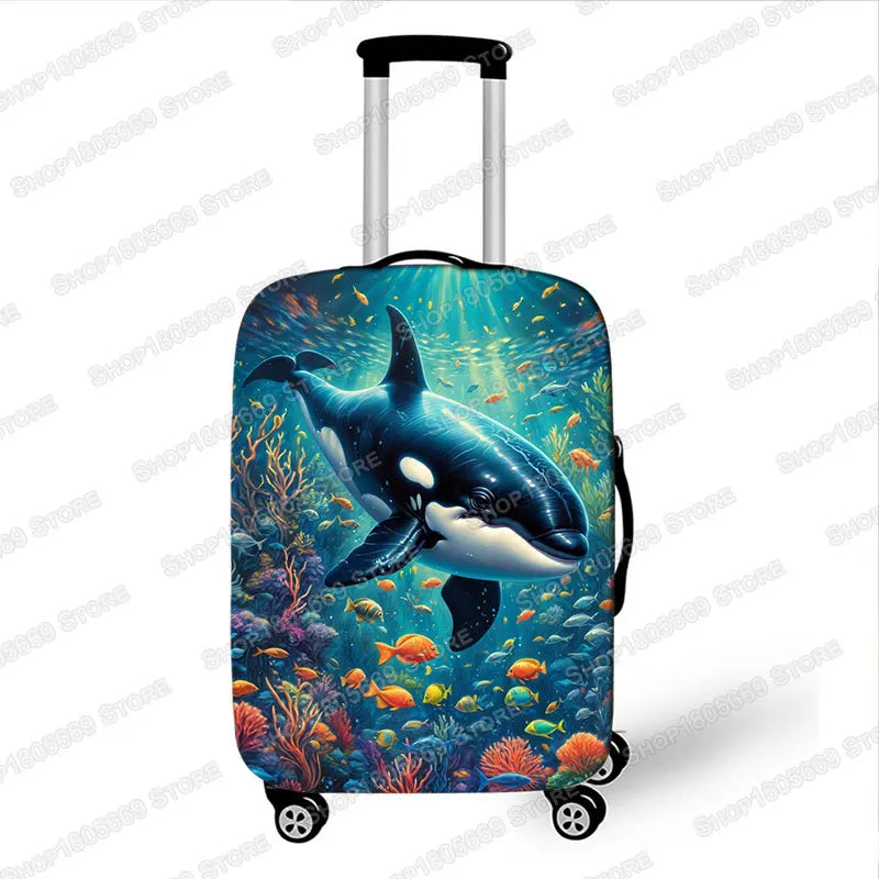 18-32 Inch Dolphin / Turtle / Octopus/ Starfish Pattern Luggage Cover Ocean Animal Suitcase Protective Covers Travel Accessories