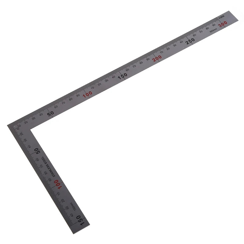 Stainless Steel 15x30cm 90 Degree Angle Metric Try Mitre Square Ruler Scale
