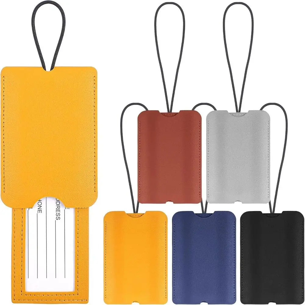 PU Leather Pull out Luggage Tag Backpack Accessories Red Color Name ID Address Tags Soft Luggage Label Straps Travel Accessories