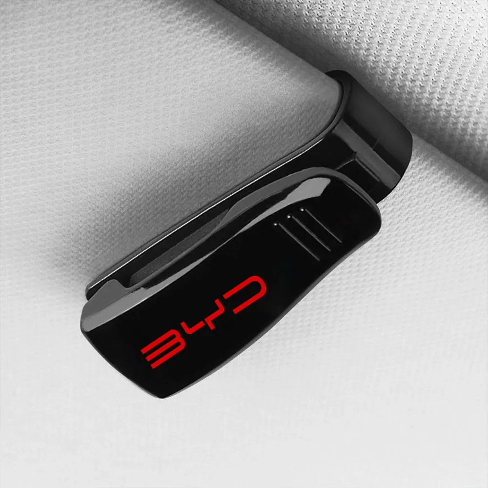 Car Sunglasses Clip Card Ticket Holder Sun Visor For BYD Atto 3 EV Yuan Plus Song Plus Dmi Dolphin Seal Tang Han Qin F3 E6 Act