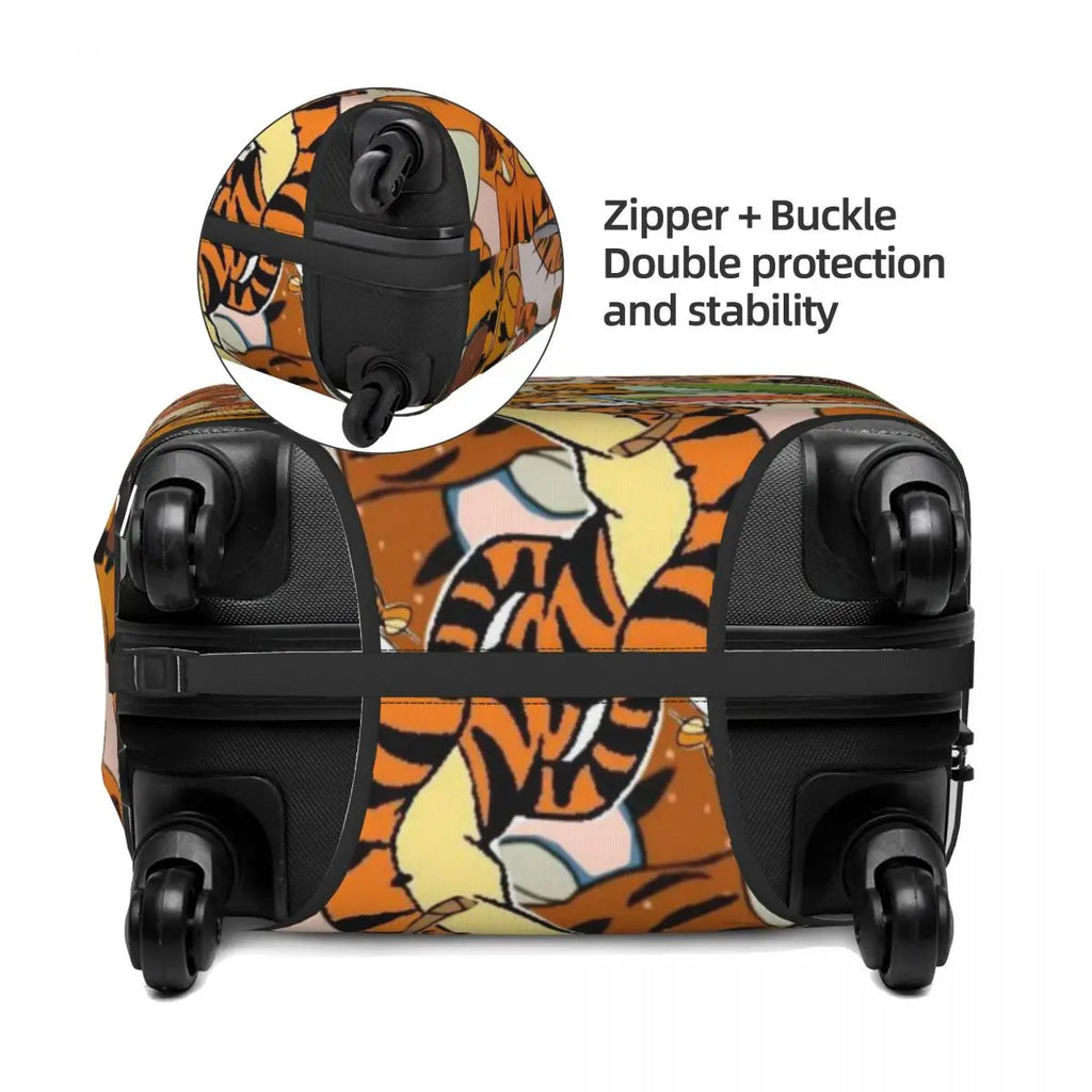 Custom My Friends Cartoon T-Tigger Pooh Luggage Cover Elastic Cartoon Travel Suitcase Protective Covers Suit For 18-32 inch