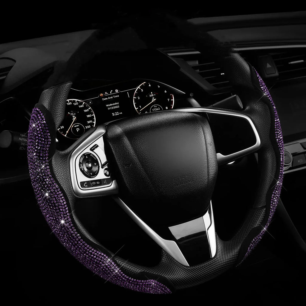 Popular diamond-encrusted steering wheel buckle, fashionable sports, butterfly design, non-slip and wear-resistant design