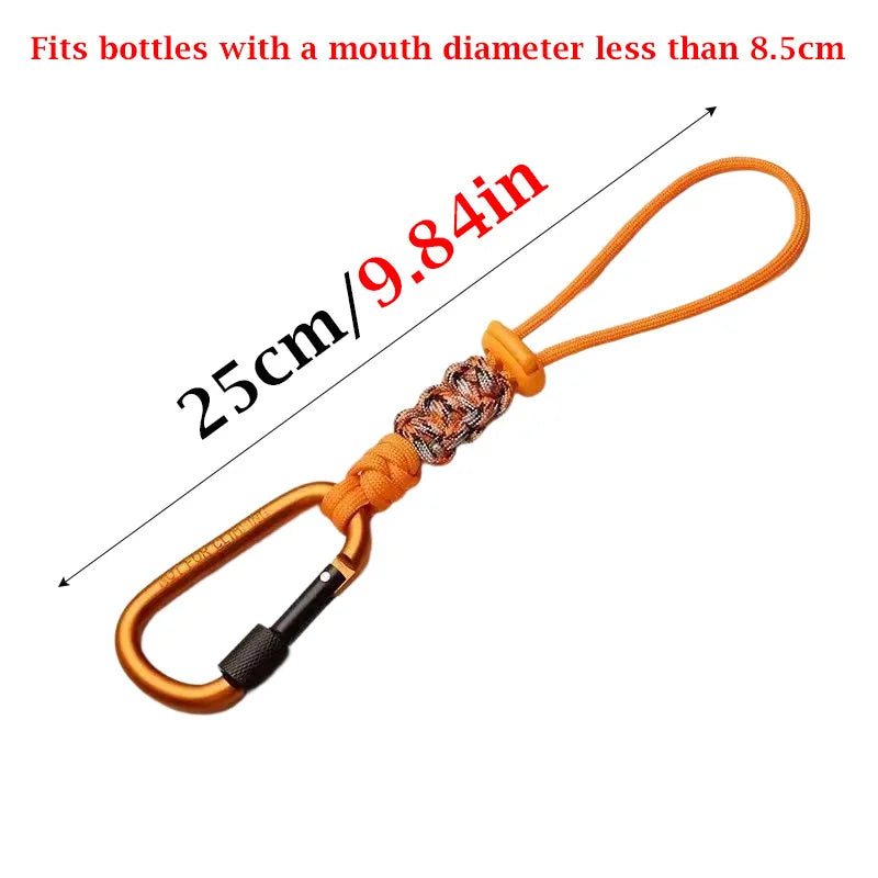 Outdoor Umbrella Cord Water Bottle Hanger Buckle Woven Water Bottle Hanger Lanyard Outdloor Hiking Camping Backpack Hook Clip