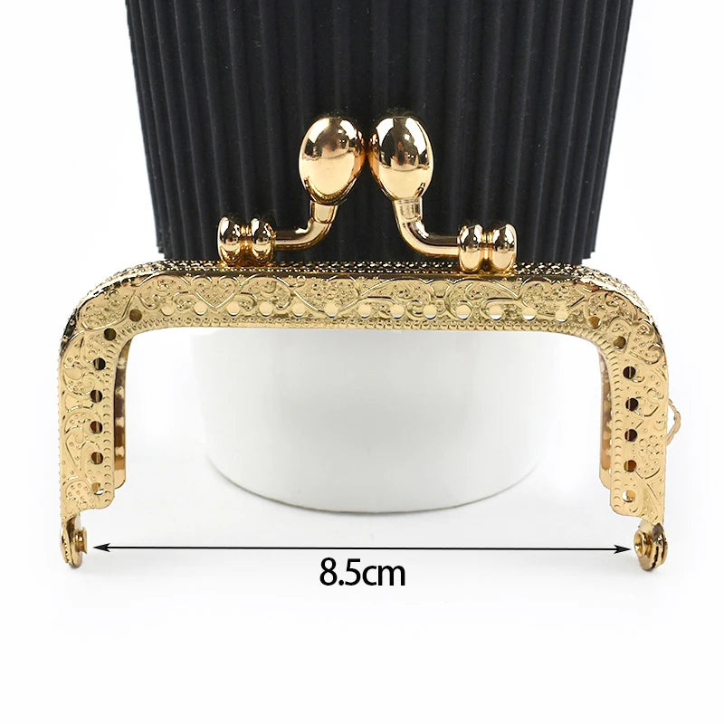 1/2/5Pcs 8.5-20cm Metal Gold Embossed Bag Handle Purse Frame Kiss Clasp for Women's Handbag Wallet DIY Handmade Bags Accessories
