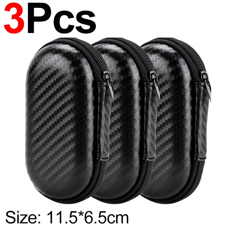 1/3Pcs EVA Data Cable Storage Bag Portable Bluetooth Earbuds Storage Box Digital Product Electronic Charger Case Mini Hard Shell
