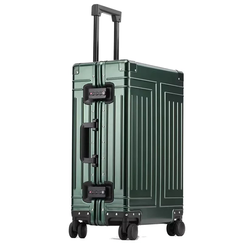 COLENARA 20"24"26"29 Inch Rolling Luggage Large Capacity Trolley Case Men's Suitcase Full Aluminum Magnesium Alloy Boarding Box