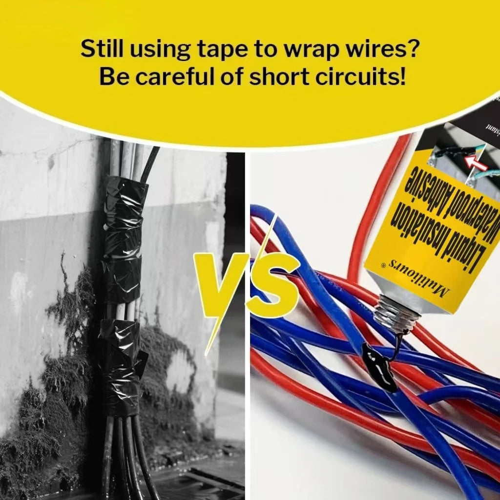 Liquid Electrical Tape Insulating Glue for Cable Repair Flame Retardant Waterproof Heat Resistant for Wood Plastic Metal Surface