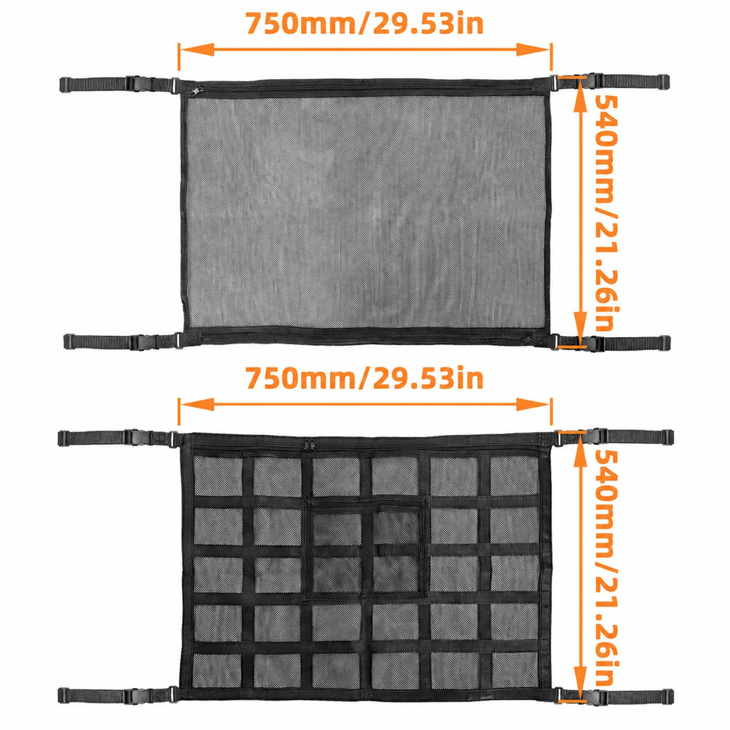 Yitong 1PC Car Ceiling Storage Mesh Bag Double-Layer Elastic Mesh Car Roof Storage Container Miscellaneous Storage Auto Parts