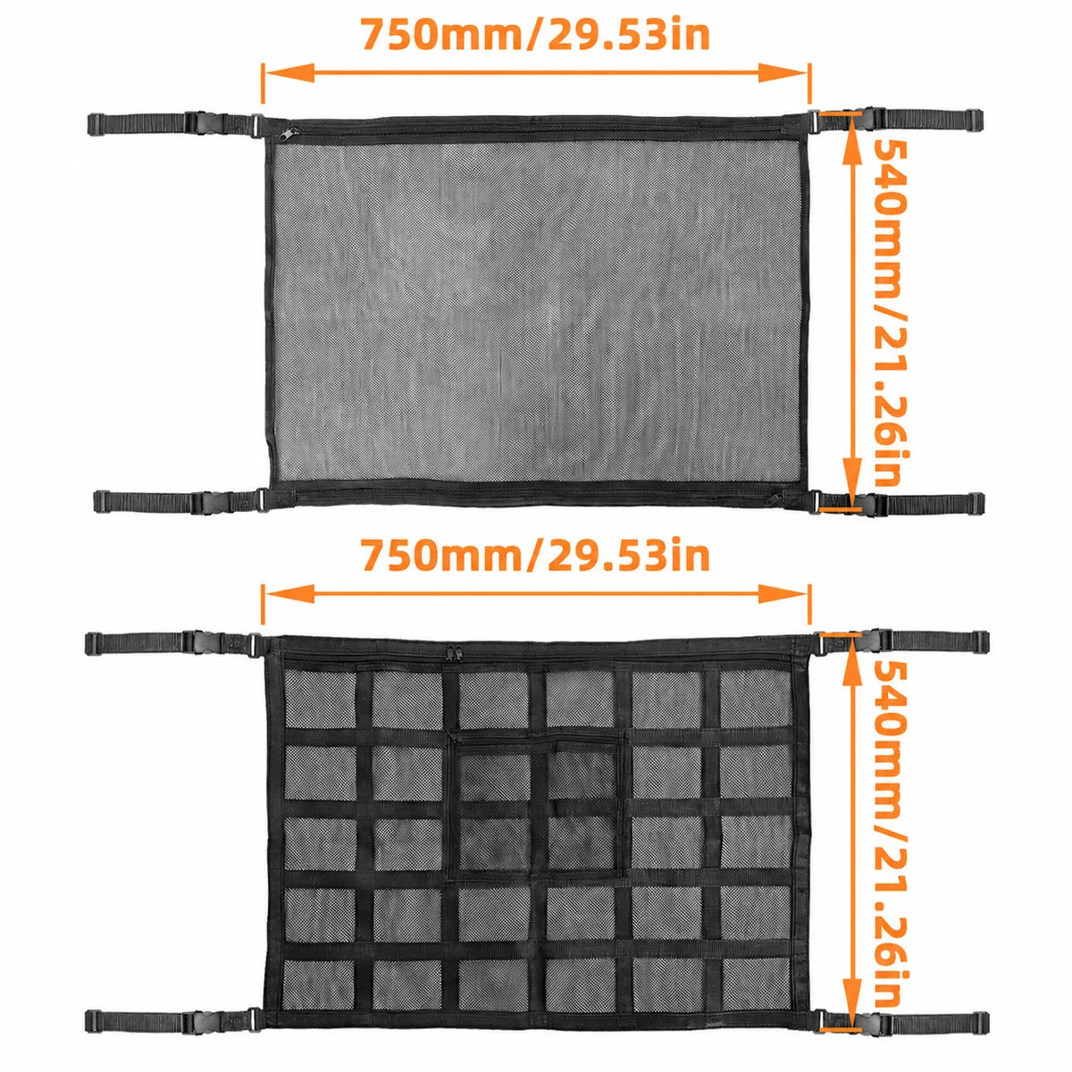 Yitong 1PC Car Ceiling Storage Mesh Bag Double-Layer Elastic Mesh Car Roof Storage Container Miscellaneous Storage Auto Parts