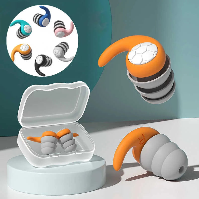 Sleep Noise Cancelling Ear Plug Soft Silicone Soundproof Sleep Aid Earplugs for Airplane Travel Anti-Noise Earplugs Repeatable
