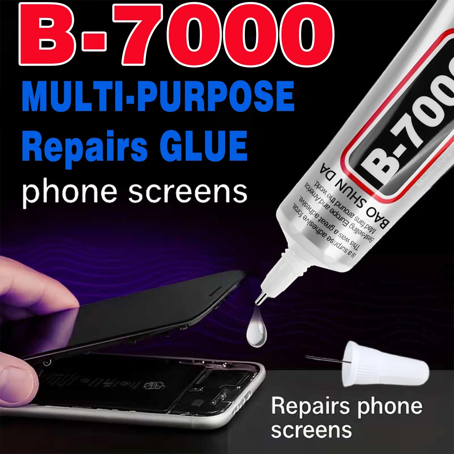 b7000 Cell Phone Adhesive,Transparent Glue, Screen Glue for Jewelry, Glass Fabric Craft Paper Wood, Waterproof, High-Performance