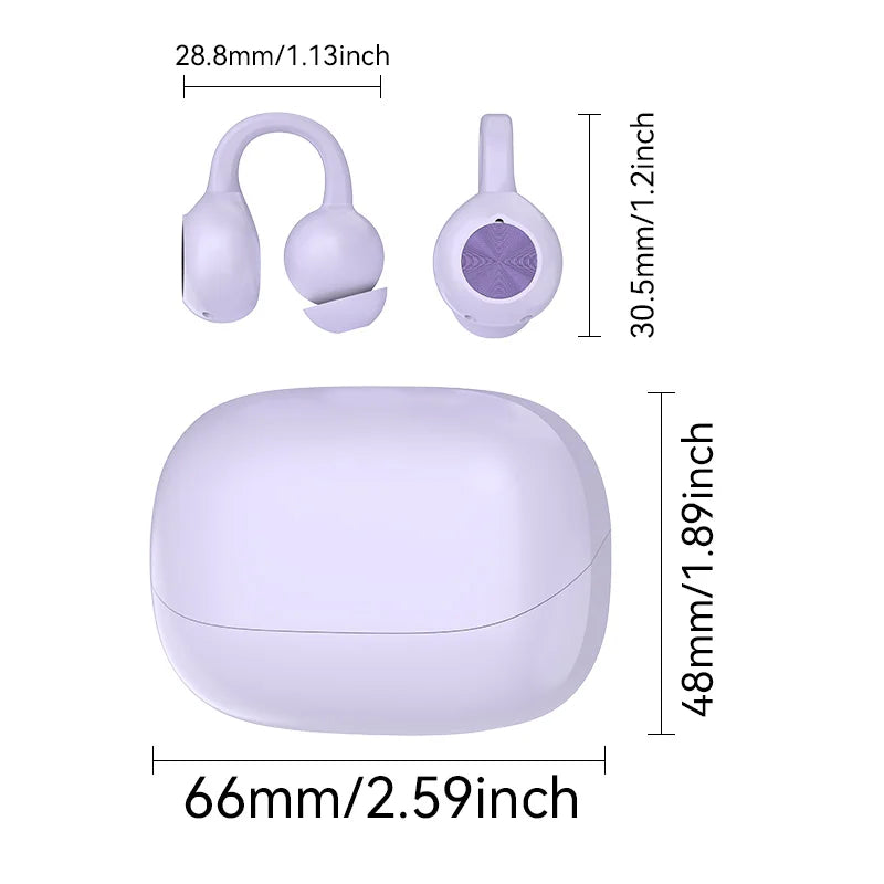 K30 Open Ear Ear Clip Bluetooth 5.4 Sports Earphones Digital Display Wireless Headset
