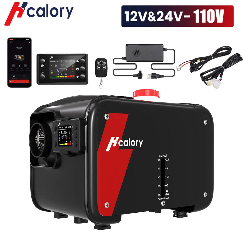 Hcalory HC1-H 8KW 12V All in One Portable Diesel Air Parking Heater Integrated Vehicle Heating Kit for Truck RV Camper Van Boat