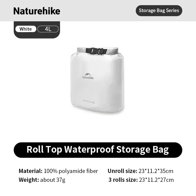 Naturehike Rolled Storage Bag Outdoor Travel Hiking Lightweight Waterproof Vacuum Compression Dispenser Bags Portable Organizer