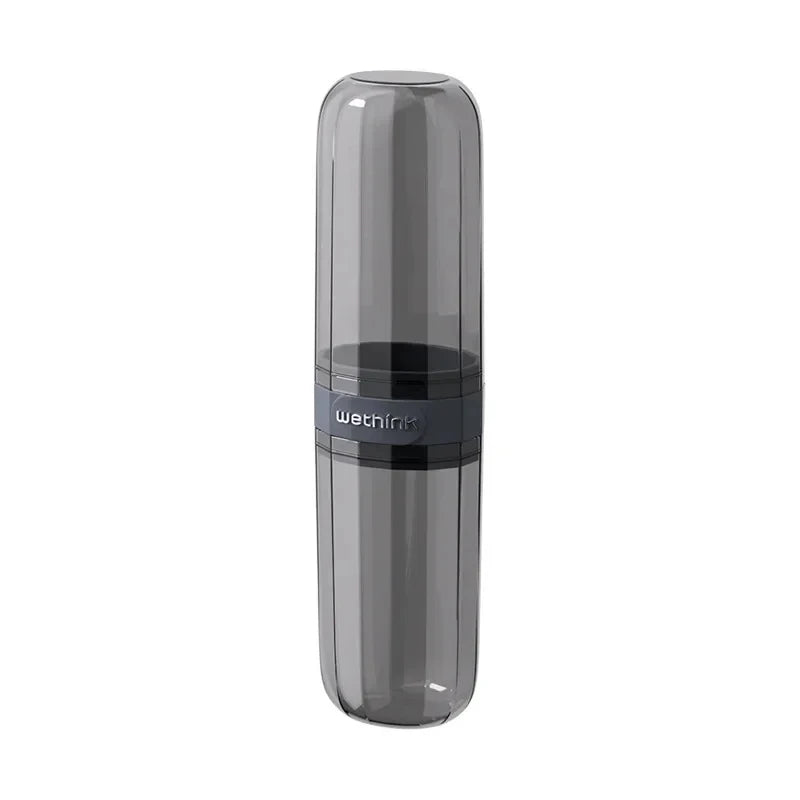 Portable Clear Toothbrush Travel Case, Hard Shell All-in-One Organizer for Business Trips Gym & Commute, Hygienic Secure Design