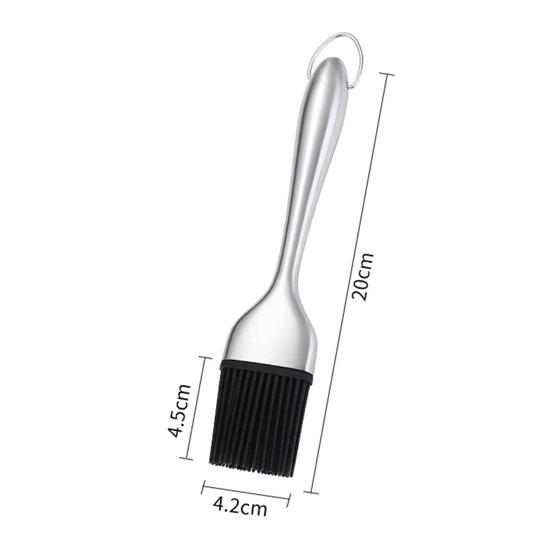 Silicone BBQ Brush BPA Free Basting Pastry Brush with Stainless Steel Handle Barbecue Turkey Oil Brush for Grilling