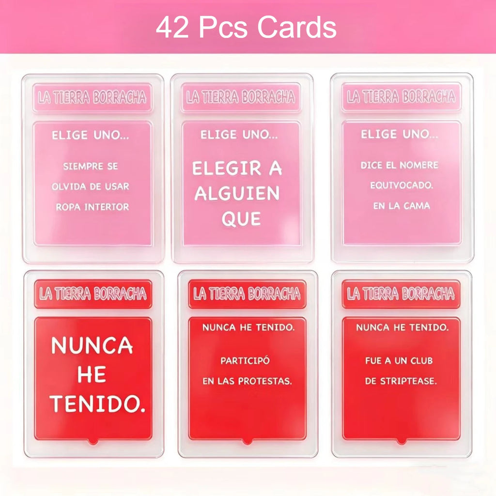 Spanish Version Party Gift of Tipsy Land,Party Board Games Fun Drinking Games,Gift Idea Role-playing Games BRPG Plastic Cards