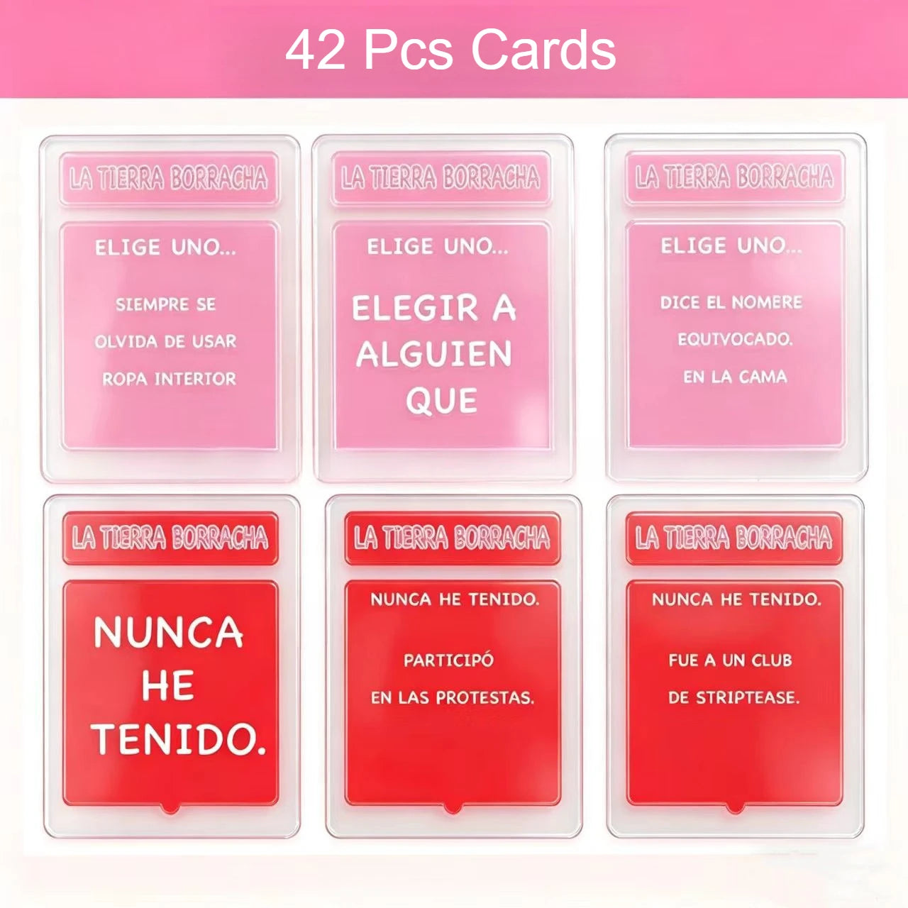 Spanish Version Party Gift of Tipsy Land,Party Board Games Fun Drinking Games,Gift Idea Role-playing Games BRPG Plastic Cards