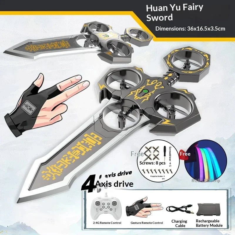 73cm Dual Control Control Flying Drone For Kids Rc Hand Sensing Remote Control Airplane Toy With Led Lights Easy To Fly Indoor