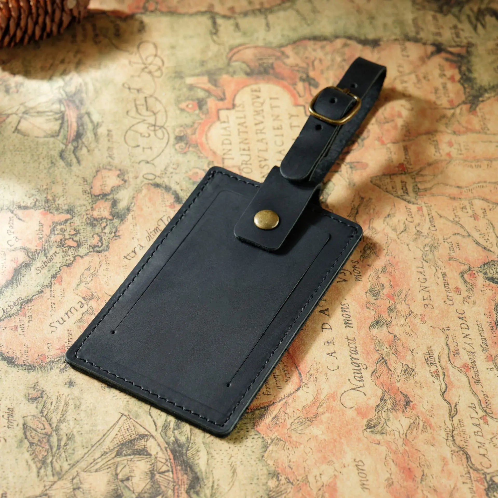 Free Custom Letters New Top Layer Cowhide Aircraft Boarding Pass Creative Travel Box Hanging Tag Checked In Leather Luggage Tag