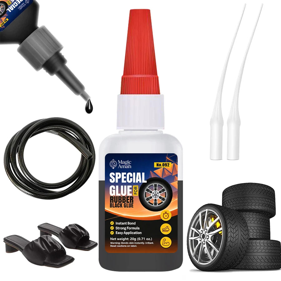 Black Instant Tire Repair Glue, Strong Waterproof Rubber Adhesive For Car Motorcycle Bicycle Tyre Crack Repair