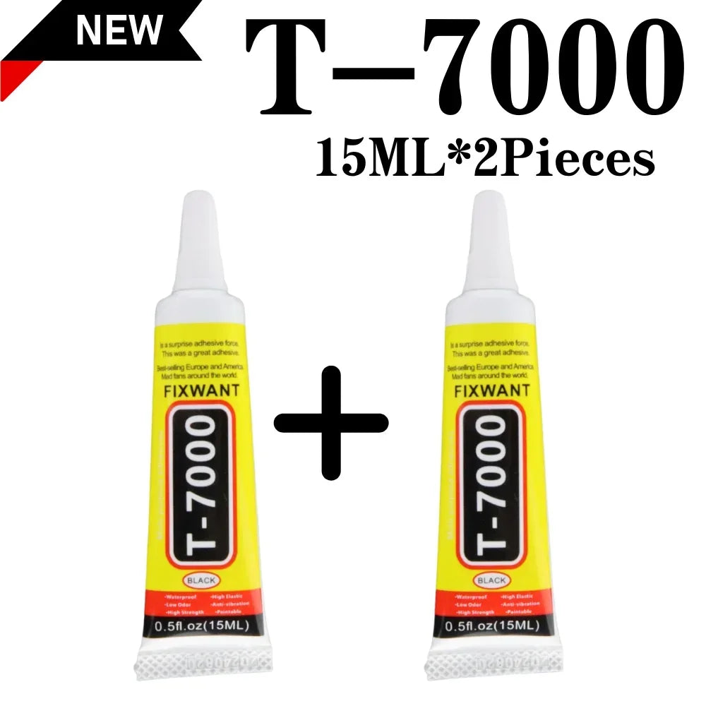 B-7000 T-7000 Clear & Black Glue 15/50/110ml, Fast Drying Waterproof Resin Adhesive for Phone Screen Repair, Jewelry Craft
