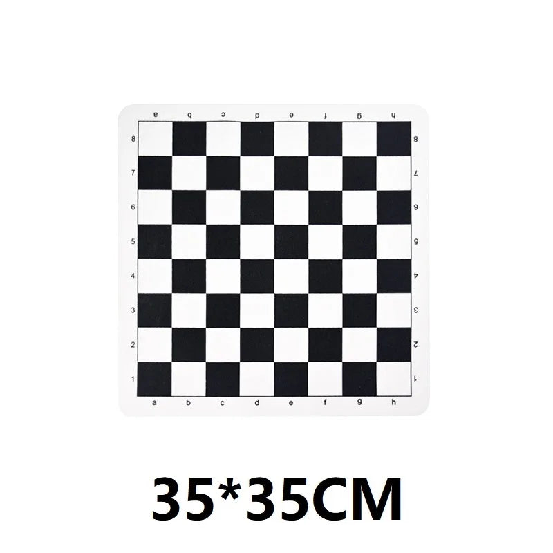 Foldable International Chess Board - 34cm/13.39inch 43cm/16.93inch Leather Fleece Game Chess QLYX01