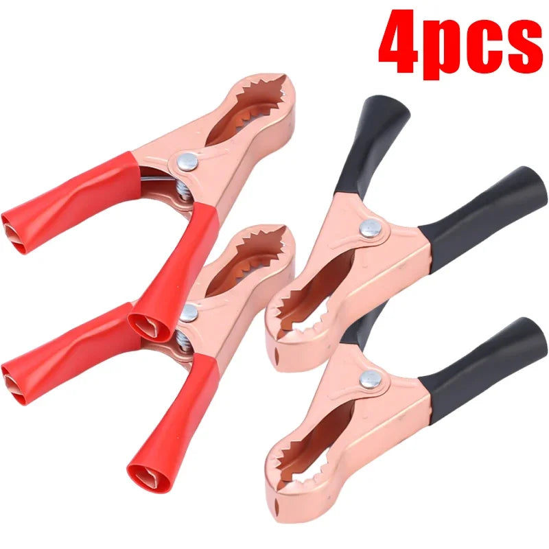 Crocodile Spring Clamp Red & Black Car Battery Clip Cables Alligator Charger Voltage Testing Tool Accessory for Battery Charger