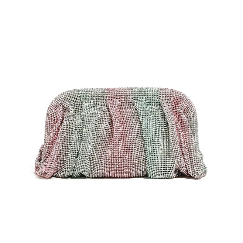 XMESSUN New Diamonds Evening Clutch Bag for Women,Fashion Designer Wedding Party Pouch Bag Lady Chain Shoulder Crossbody Bag