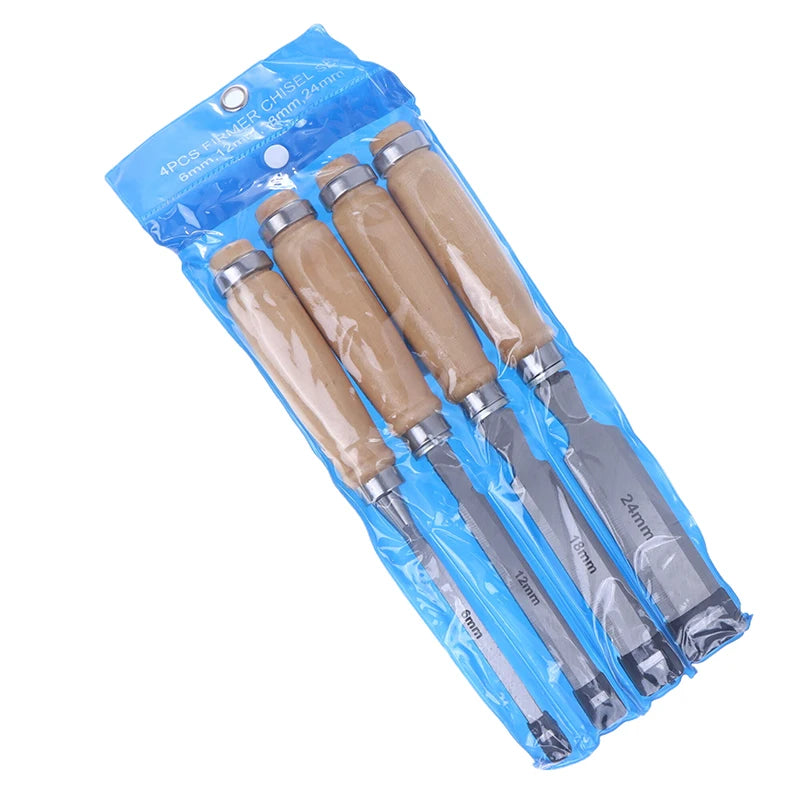 **6/12/18/24mm 4 Pcs Wood Carving Chisels Set Professional For Woodworking With Ergonomic Wood Carving Tools DIY Auxiliary Tools
