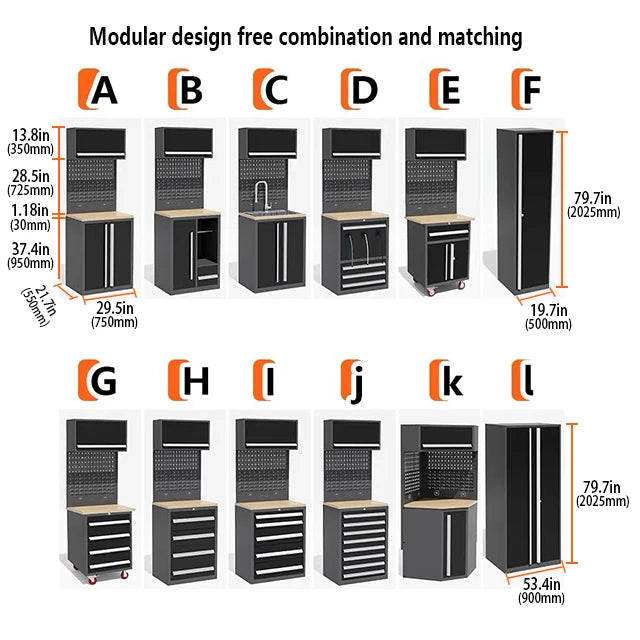 Premium Steel Workshop Tool Cabinet Combination With Drawer Wall  Double-Door  Ideal Storage For Garage