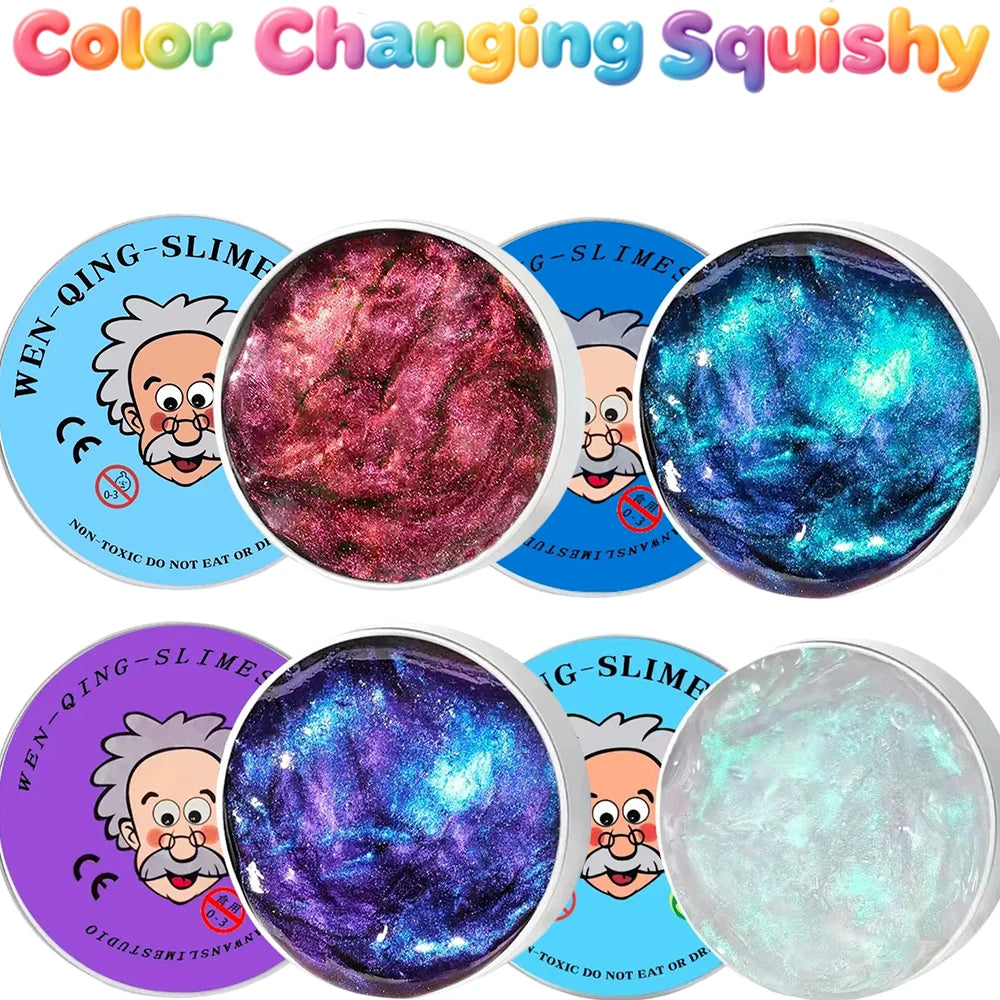 New Stress Relief Toys Old Man Liquid Squishy Transparent Crystal Slime Fluffy Foam Putty Kids Safe Bouncy Stretchy Color Slime