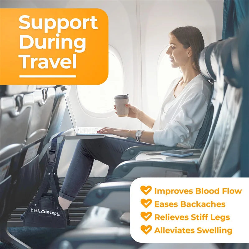 2016 New Airplane Footrest With Adjustable Strap, Portable Hammock Leg Rest, Perfect Travel Accessories
