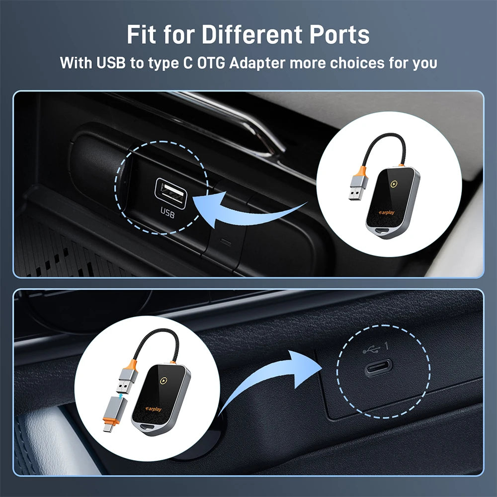 K81 Carplay Wireless Adapter for Interconnected Navigation Supports WiFi 6 BT5.0 LINUX System For iPhone